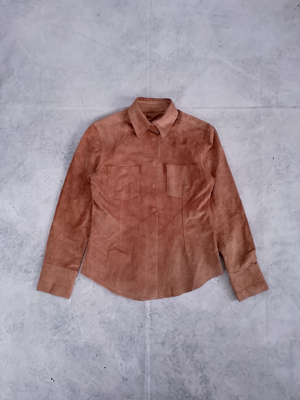 Vintage ROOTS Suede Button-Up Shirt Jacket - Brown - Picture 4 of 10